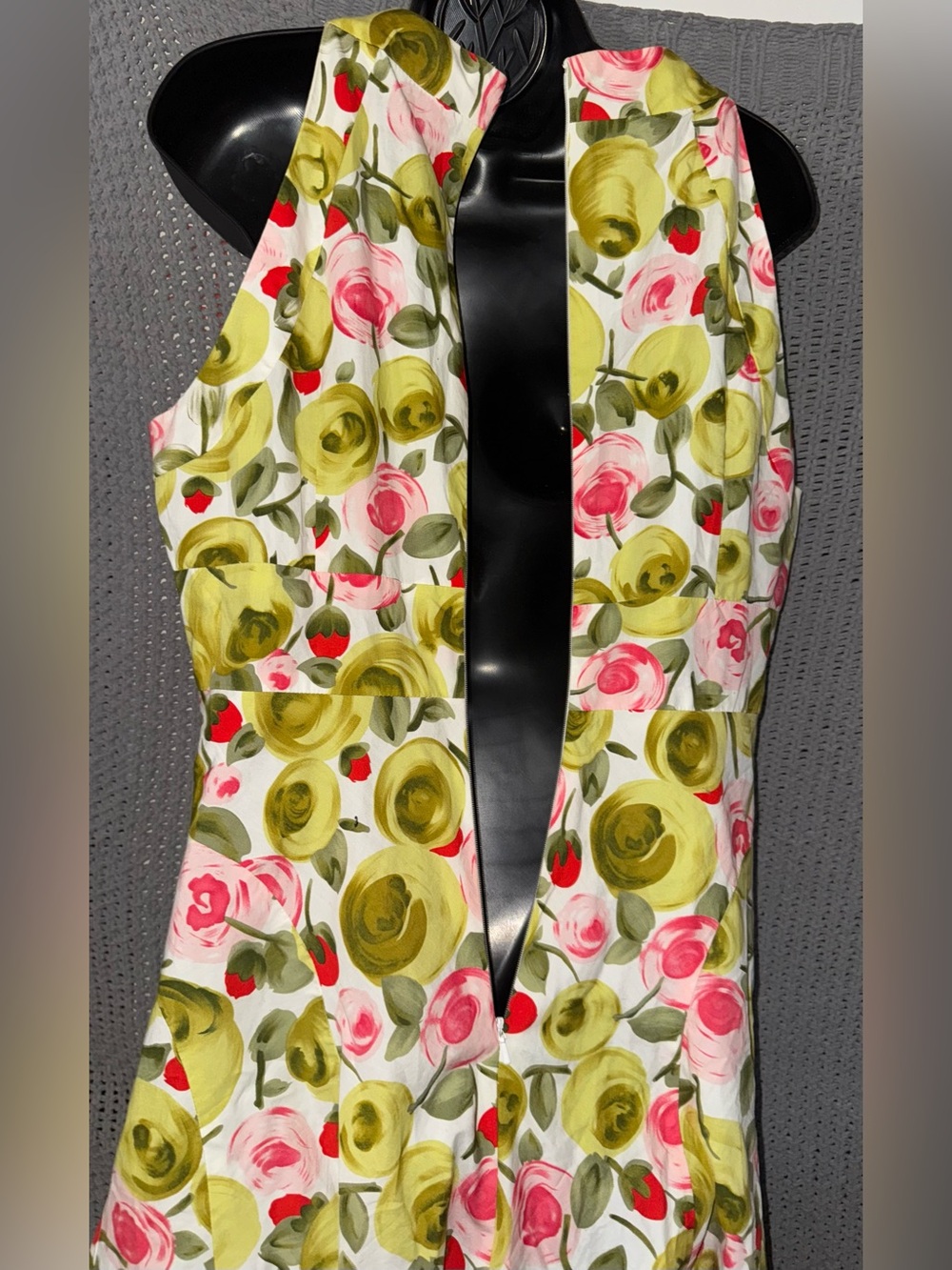 Talbots Pink Green Sleeveless A-Line Midi Fit & Flare Dress 14 Petite - Picture 3 of 6